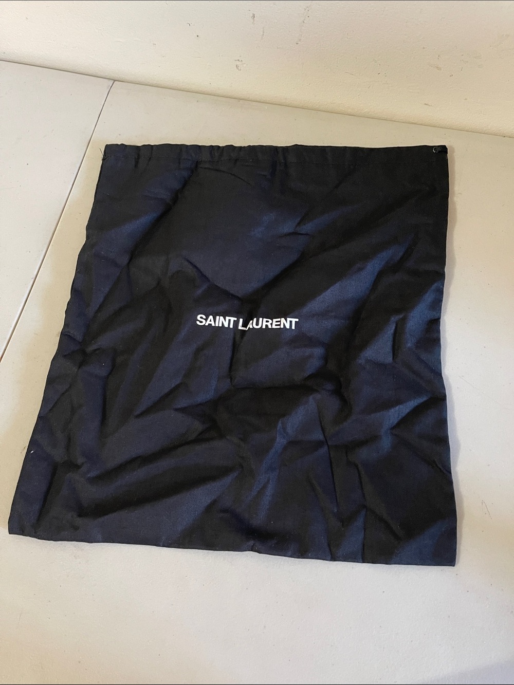 Saint Laurent Black Drawstring Dust Bag with White Logo